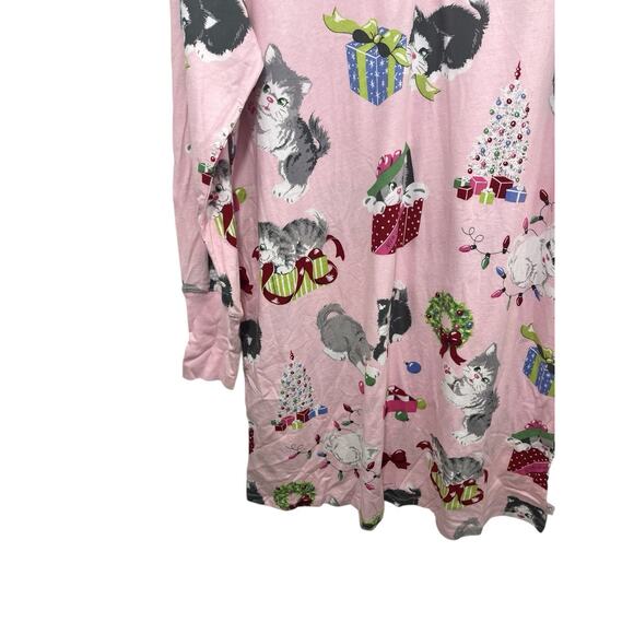 Nick & Nora Women's Nightgown XXL Pink Kittens Christmas Tree NWT Rare - Picture 5 of 12